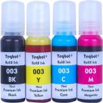 TEQUO Refill Ink 003 Epson L3110 Pack 4 Black + Tri Color Combo Pack Ink Bottle