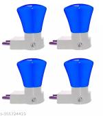 IMPERIAL TECHNOCART Small Triangle Type 2 Pin Night Lamp 0.5 Watt Plug & Play Bulb for Bedroom, Living Room, Zero Watt Light Direct Socket Night Lamp (Pack of 4)