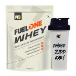 MuscleBlaze Fuel One Whey Protein, 24 g Protein, 5.29 BCAA, 4.2 g Glutamic Acid (Chocolate, 1 kg ,2.2 lb, 30 Servings) with Shaker, 650 ml (Combo Pack)
