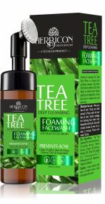 Herbicon Tea Tree Foming Face Wash with Built in Silicon Brush for Acne and Pimples - 100 ML