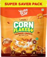 Yogabar Cornflakes Almond and Honey 850g Healthy Crunchy Breakfast cereals with Probiotics 850g | Real Honey & Almond | Cholesterol Free | Corn Flakes, Breakfast Cereal