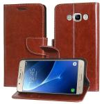 Slugabed Vintage Leather Finish Flip Cover for Samsung Galaxy J5 2016 J510 | Inside Pockets & Inbuilt Stand | Wallet Style Back Case | Magnet Closure (Brown)