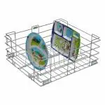 SmartSlide Stainless Steel Plate/Thali Kitchen Basket for Modular Kitchen/Kitchen Trolley/Kitchen Drawer/Kitchen Cabinet/Utensils Storage Organizer (16 x 20 x 8 Inches (Thali Basket))