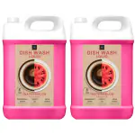 BLISS & BLUSH Dish wash Liquid pink 10Liter No-toxins, Natural, Herbal, Eco-friendly, Plant-based | Lime, Tulsi, Pudina | Baby,Safe Pet Friendly