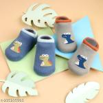 BBYARAJ Socks as a Cute socks / booties unisex baby socks animal printed socks multi-color Cotton socks 0-12 Month (Pack of 3)