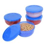 Cutting EDGE Eco-Storage Plastic Container Set for Kitchen & Refrigerator, Set of 4 - (Light Blue, 400 ML)