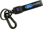 Blue Aura Vitz Black, Blue Leather, Metal Ford Keychain For Boys Or Girls Key Chain