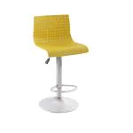 Da URBAN Presho Yellow Plastic Height Adjustable Bar Stool Chair 36 cm x 40 cm x 101 cm