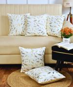 HOMECROWN Premium Velvet Fur Cushion Covers - Set of 5 (16x16 inch, White)