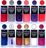 Makeup Mania Exclusive Nail Polish Set of 12 Pcs. Multicolor MM-89 (Pack of 12)