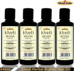 Khadi Herbal Hair Oil, Brahmi Hair Oil For Conditioning & Strengthen Hair (Pack Of-4)