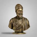 SILAII Handmade Chhatrapati Shivaji Maharaj Sculpture / Home Décor / Office Décor / Table Décor - 8 Inch - Bronze (Stone Powder with Resin)