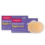Sirona Reusable and Invisible Silicon Nipple Covers for Women, Adhesive Silicone Breast Pads, Pack of 2