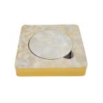 EZ Life Cream and Gold Marble Tile Coaster Set (Set of 6) Pack of 1