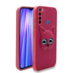 Sonty Redmi Note 8 Pink Faux Leather Anti Fingerprint Mobile Back Cover