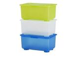 logo of KB Plastic Storage Boxes Organizer (Blue Green White) - Set of 3