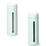 Welour Glass Blue Lululemon Texture Water Bottle - 420 Ml (Set Of 2)