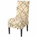 HOKIPO Dining Frill Chair Cover Set of 1 Seater Stretchable Elastic Slipcovers (AR-4091-D2)