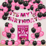 Zyozique Boss Baby Girl Half Birthday Party Supplies, Boss Baby Girl 1/2 Birthday Party Decorations for Girls with Half Birthday Banner, Balloons and Paper Board(Pack of 42)
