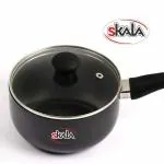 Skala Hard Anodized Sauce Pan 16cm with Glass Lid Black (Non-Induction Base)