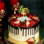 GIGGA Acrylic Material I Love You Cake Topper For Cake Decoration Design 1 (Golden)