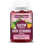 Simply Nutra Hair Vitamin Gummies with Biotin 10000 mcg Health Supplement 30 pcs