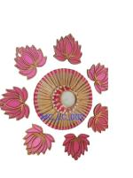 BDS Creations Big Acrylic Lotus Flower Rangoli- Acrylic Rangoli Decorative- Decorative Rangoli Set- Acrylic Rangoli Set for Festivals
