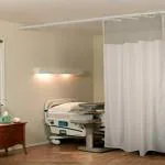 REKARDO Hospital Curtains for Bed partition in Clinics, ICU and Wards - PVC and Satin (White, 52