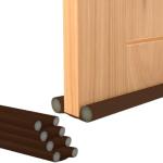 BLUVI (Pack of 3, 39 Inch) Door Seal Twin Draught Draft Guard Door Closer Bottom Brown Door Bottom Sealing Strip Guard for Home/Office Floor Mounted Door Stopper Floor Mounted Door Stopper (Brown)