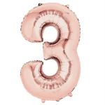 Hippity Hop Rose Gold Numerical Rose Gold Balloon For Baby Shower