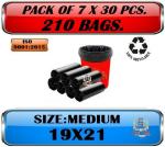 ALXIND 7 ROLL BLACK GARBAGE BAGS 210 BAGS For Carry garbage and essentials etc Medium 13 L Garbage Bag (210Bag )