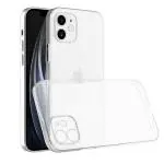 HILLS & MILES Crystal Clear Ultra Thin Soft TPU Slim Flexible Silicone Protective Mobile Back Cover Case for iPhone 12 (White, Transparent)