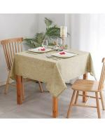 Prozone Beige Solid Jute Rectangular Table Covers for Dining Tables (85 x 50inch, Pack of 1)
