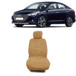 Kingsway Towel Fabric Car Seat Covers for Hyundai Verna, 2020 - 2023 Model, Material: 100% Cotton, Color : Beige, Complete Set of All Seats (Car Specific Front + Rear Seat Covers)