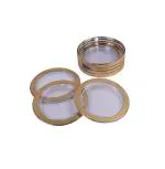 Sunlife - Orbit Gold Coaster - Set of 6 Coasters with Stand, Best fit for Tea Cups, Coffee Mugs