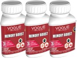 VOGUE Pharmaceuticals Pvt. Ltd. Vogue wellness Memory Boost Tablets For Memory Focus Stress Relieving And Attention Tablets 60 Pcs Each (Pack Of 3)