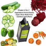 Saule Square 4 in 1 Grater Slicer and Chipser for Kitchen, Ginger Cheese Cabbage Onion Potato Slicer Chopper Shredder Grater Pack of 1