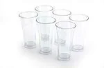 LEAWALL Multi Purpose Unbreakable Transparent Plastic Drinking Glass 300 ml 6 Piece