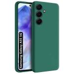 Fashionury Back Cover for Samsung Galaxy A55 5G | Matte Soft Silicon Flexible | Camera Bump Protection | All Side Shock Proof Rubberised Back Case Cover for Samsung Galaxy A55 5G (Green)