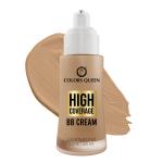 Colors Queen High Coverage BB Cream Foundation with SPF-15 | Lightweight Cream Foundation with Matte Finish | Long Lasting Foundation for Face Makeup Enriched with Jojoba Seed Oil (Classic Ivory, 50g)