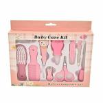 RITSY Cute Plastic Portable Baby Care Kit Nursery Kids Healthcare and Grooming Set Manicure and Pedicure Accessories for New Born Babies Toddler Kids (Pack of 10, Pink)