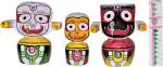 Real Craft Multicolor Wood Jagannath Religious Idol - 15 Cm