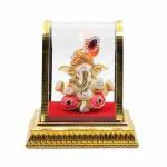 Ganesh Idol for car Dashboard | Lord Ganesh Idol in Glass Box | Ganesh Idol Figurine showpiece for Home / Office / Temple / Decor