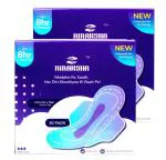NIRAKSHA Ultra Thin Organic Sanitary Pads with Advanced Gel Technology Maximum Absorbency & Comfort, Eco-Friendly for Heavy Flow and Sensitive Skin, Long-Lasting Overnight Protection, Disposable (SET of 2)
