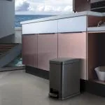 Freelance Cobber Pedal Dustbin with Lid, 8L Stainless Steel - Matte Black