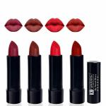 Krayons Cute Pop Moisturizing Matte Lipstick Waterproof Shocking Pink Cherry Maroon Orange Crush Centre Stage 3.5gm Each (Pack of 4)