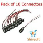 Shivsoft 9V Battery Clip Connector I Type with Cable, 10 Pieces