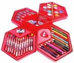 NAVRANGI Red Pencil Colors, Crayons Colors , Water Color and Sketch Pens Set for Kids (46 Pcs)