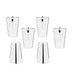 Vinod Stainless Steel Plain Glass, Set of 6 Pieces,Capacity- 450 ml, Silver, Large