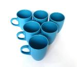 Renhomz Premium Ceramic Handmade Soup Mugs | coffeeTea Mugs | Milk Mugs | Set of 6 | Vibrant Colors , Size : 275 ml | (Blue)